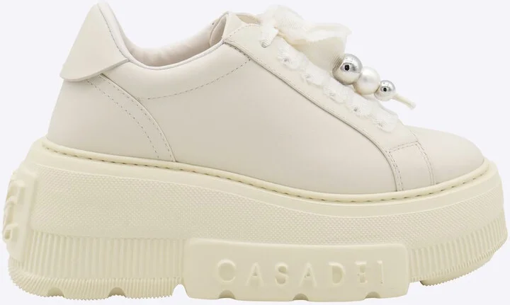 Casadei Milk Leather Nexus Sneakers