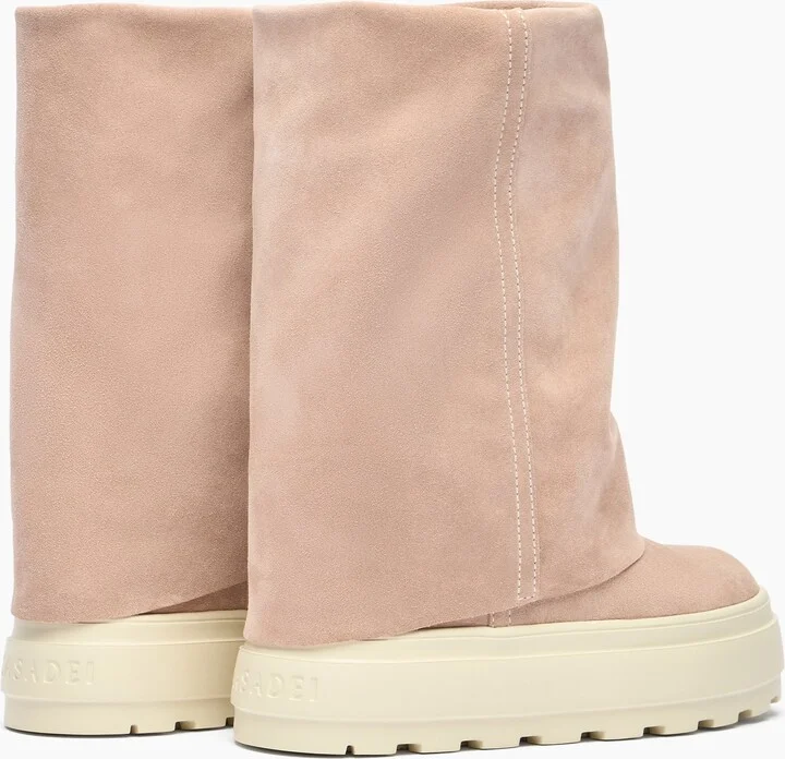 Casadei New Double Face Suede - Woman High Boots Sand 38 - Image 4