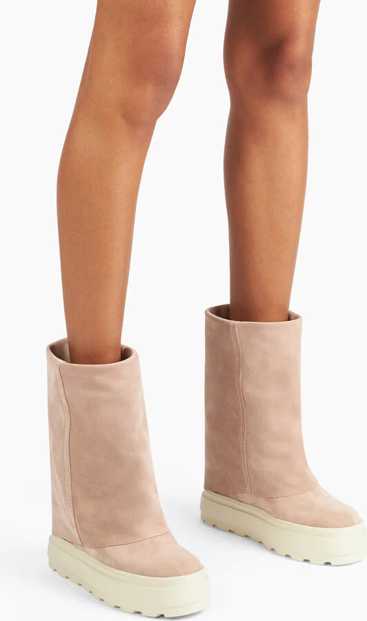 Casadei New Double Face Suede - Woman High Boots Sand 38 - Image 6