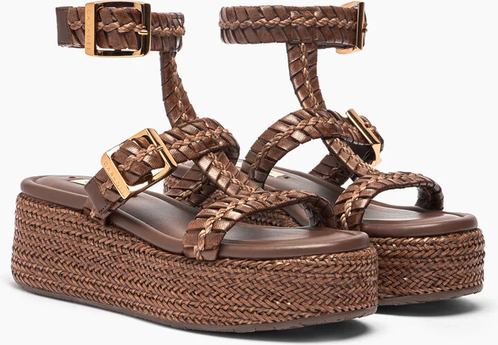 Casadei New Zeppa Colosseo Platform - Woman Wedges And Slides Rum 39 - Image 2