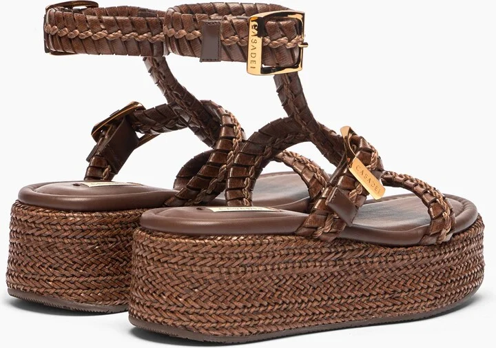 Casadei New Zeppa Colosseo Platform - Woman Wedges And Slides Rum 39 - Image 4