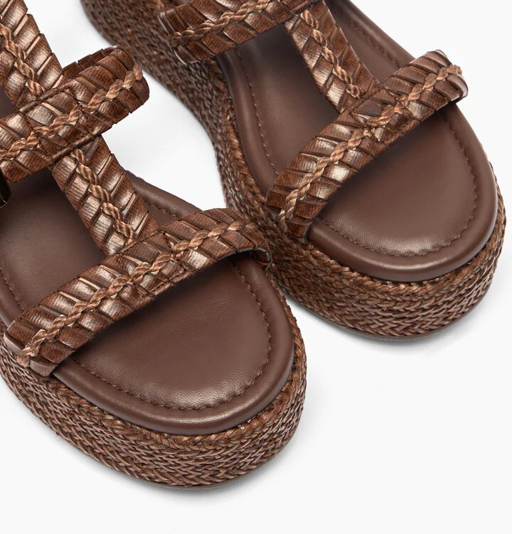 Casadei New Zeppa Colosseo Platform - Woman Wedges And Slides Rum 39 - Image 5