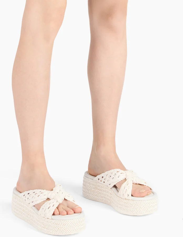 Casadei New Zeppa Damier - Woman Wedges And Slides White 37.5 - Image 6