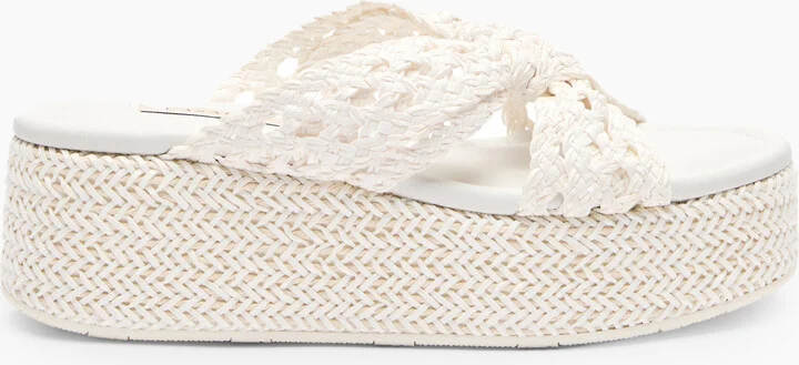 Casadei New Zeppa Damier - Woman Wedges And Slides White 37.5