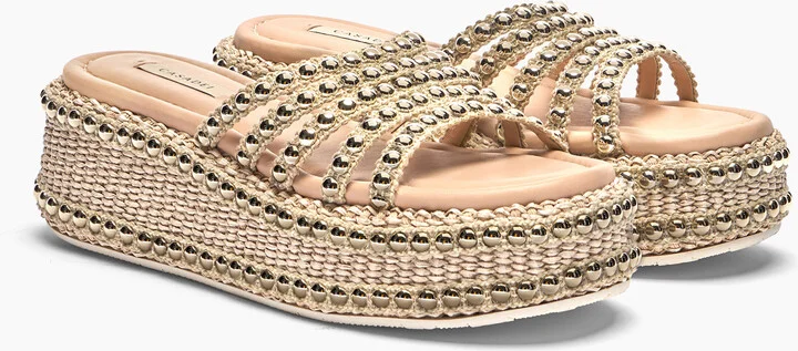 Casadei New Zeppa Studsway - Woman Wedges And Slides Bambu 35 - Image 2
