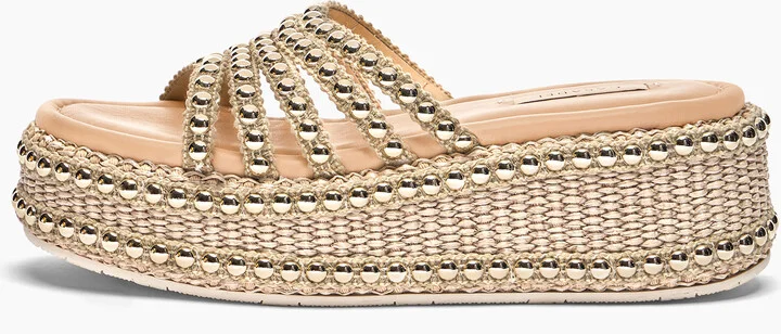 Casadei New Zeppa Studsway - Woman Wedges And Slides Bambu 35 - Image 3