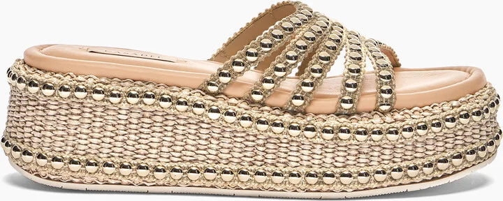 Casadei New Zeppa Studsway - Woman Wedges And Slides Bambu 35