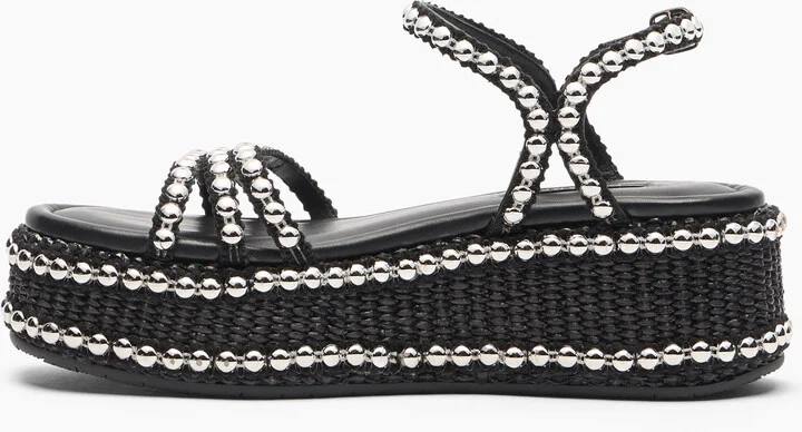 Casadei New Zeppa Studsway - Woman Wedges And Slides Black 37 - Image 3