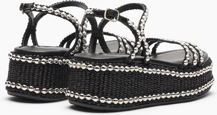 Casadei New Zeppa Studsway - Woman Wedges And Slides Black 37 - Image 4