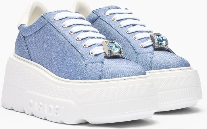 Casadei Nexus Cas25 Sneakers - Woman Sneakers Denim And White 40.5 - Image 2