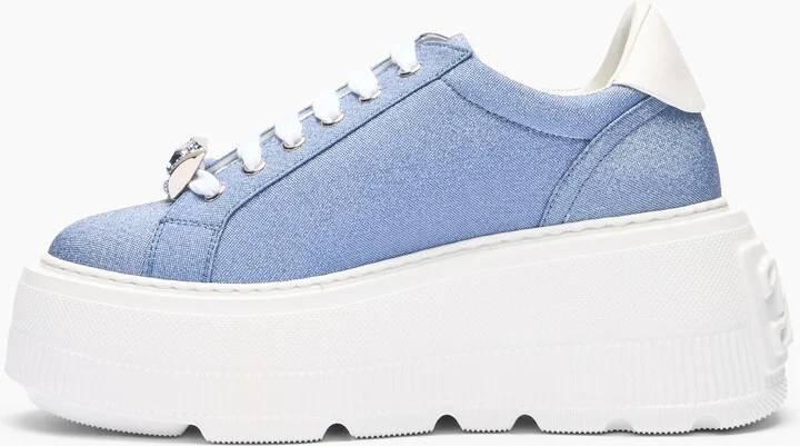 Casadei Nexus Cas25 Sneakers - Woman Sneakers Denim And White 40.5 - Image 3
