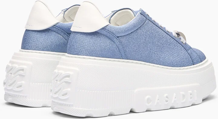Casadei Nexus Cas25 Sneakers - Woman Sneakers Denim And White 40.5 - Image 4