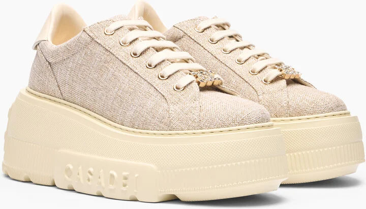 Casadei Nexus Jutalux Sneakers - Woman Sneakers Gold And Milk 40 - Image 2