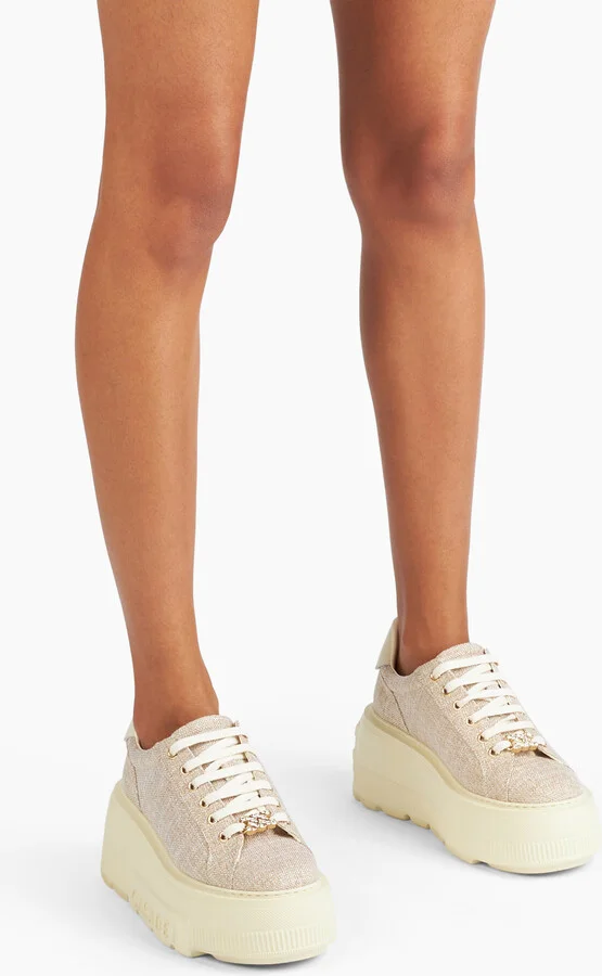 Casadei Nexus Jutalux Sneakers - Woman Sneakers Gold And Milk 40 - Image 6