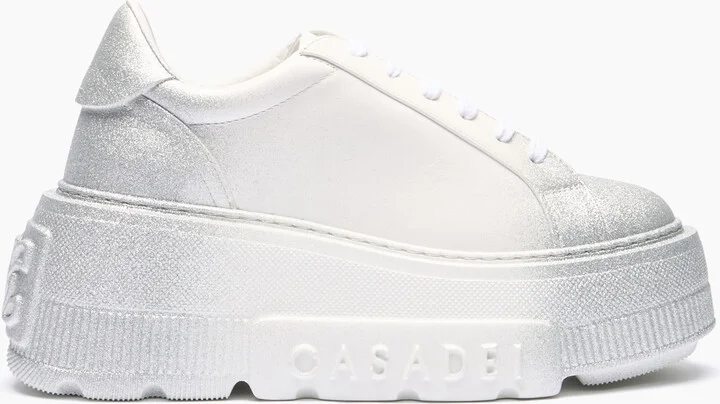 Casadei Nexus Salento Reflex Sneakers - Woman Sneakers White And Silver 41