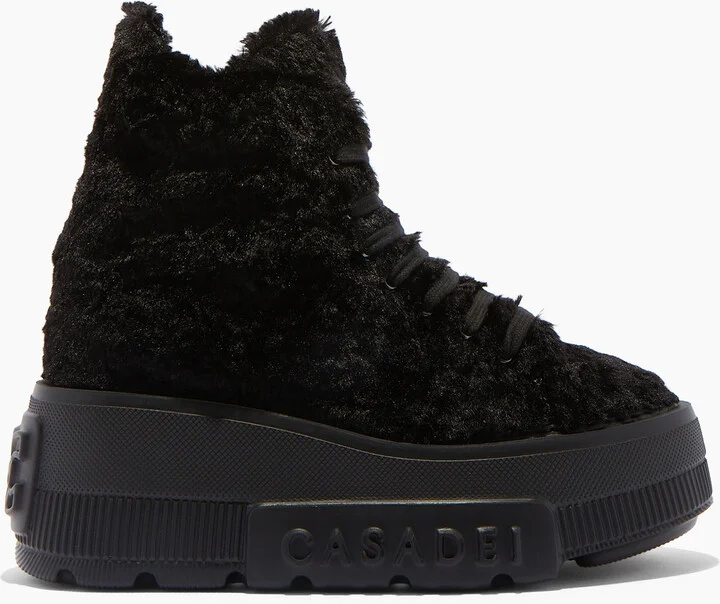 Casadei Nexus Senales Faux Fur - Woman Sneakers Black 36