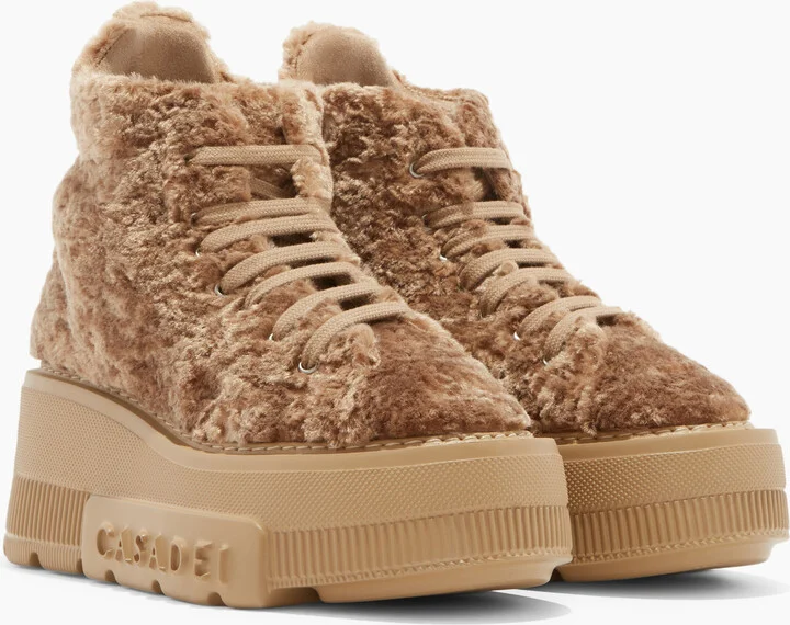 Casadei Nexus Senales Faux Fur - Woman Sneakers Caramel 40.5 - Image 2