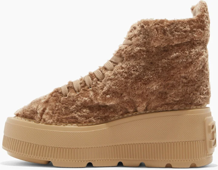 Casadei Nexus Senales Faux Fur - Woman Sneakers Caramel 40.5 - Image 3