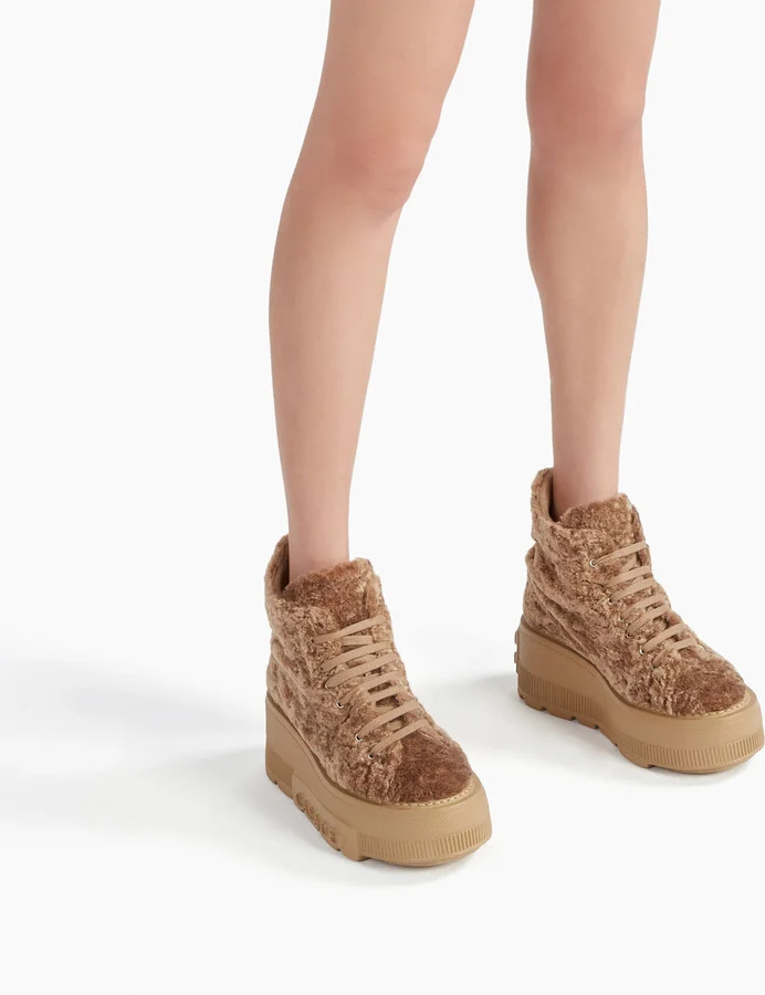 Casadei Nexus Senales Faux Fur - Woman Sneakers Caramel 40.5 - Image 6