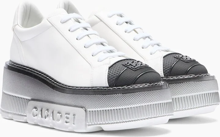 Casadei Nexus Toe Cap Sneakers - Woman Sneakers White And Black 40 - Image 2