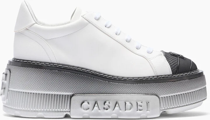 Casadei Nexus Toe Cap Sneakers - Woman Sneakers White And Black 40