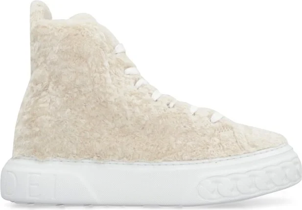 Casadei Off Road Faux Fur High-Top Sneakers