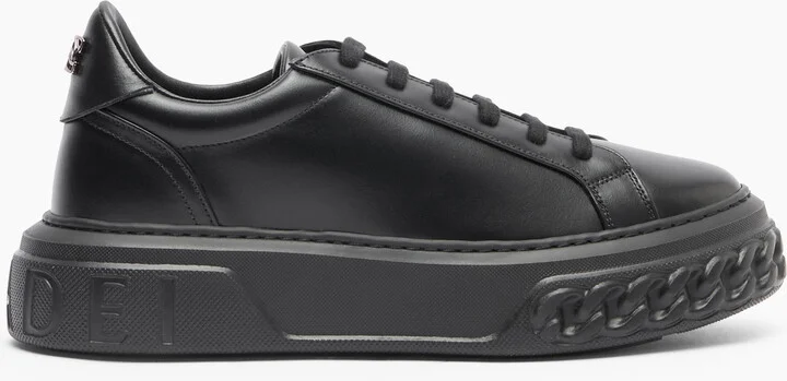 Casadei Off Road Leather Sneakers - Woman Sneakers Black 38.5