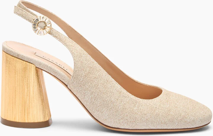 Casadei Opera Cleo Bellagio Slingbacks - Woman Pumps And Slingback Gold 37