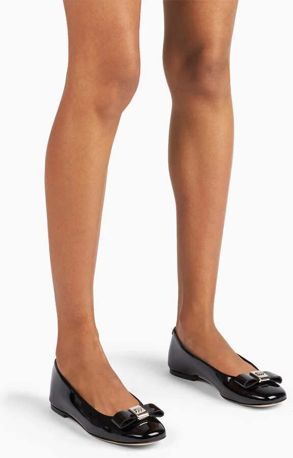 Casadei Patent Leather Ballet Flats - Woman Flats And Loafers Black 38 - Image 6