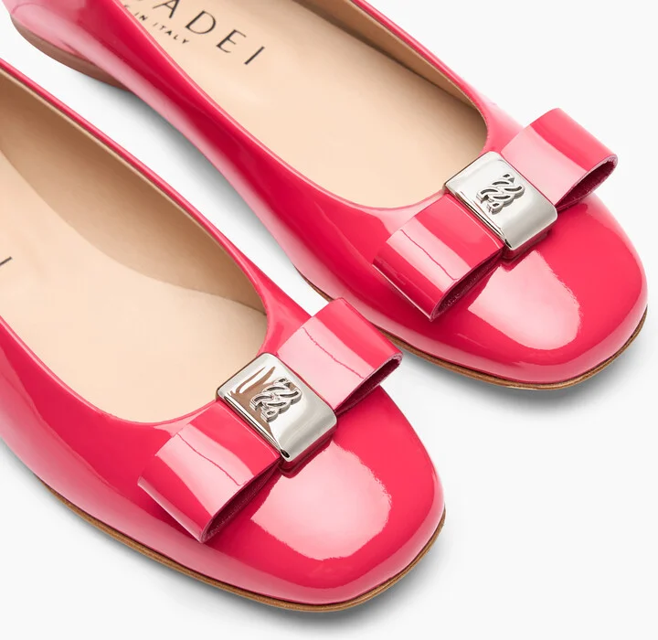 Casadei Patent Leather Ballet Flats - Woman Flats And Loafers Coral 36.5 - Image 5