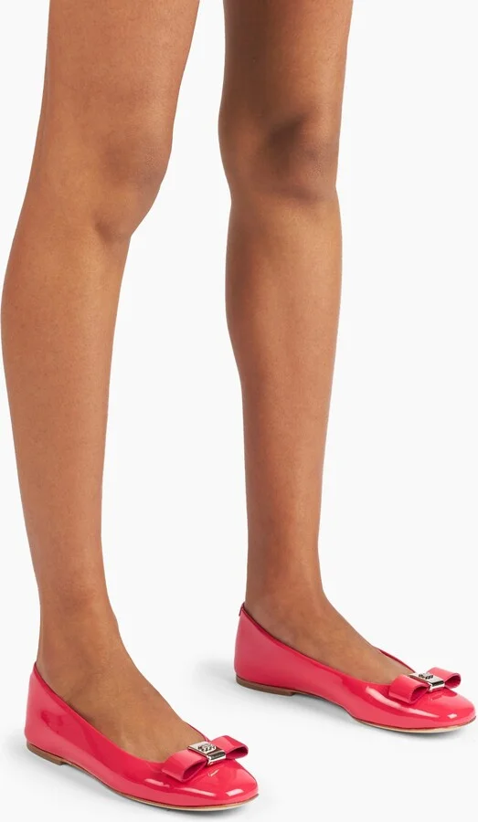 Casadei Patent Leather Ballet Flats - Woman Flats And Loafers Coral 36.5 - Image 6