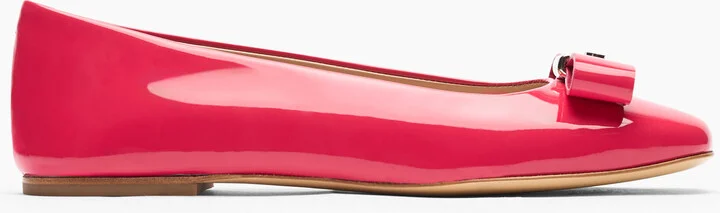 Casadei Patent Leather Ballet Flats - Woman Flats And Loafers Coral 36.5