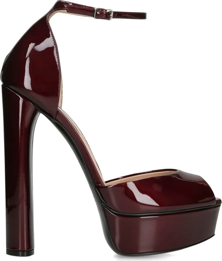 Casadei Patent Leather Flora Platform Heels 140
