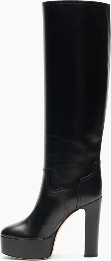 Casadei Patty To The Knee Boots - Woman High Boots Black 37.5 - Image 3