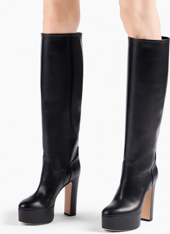 Casadei Patty To The Knee Boots - Woman High Boots Black 37.5 - Image 6