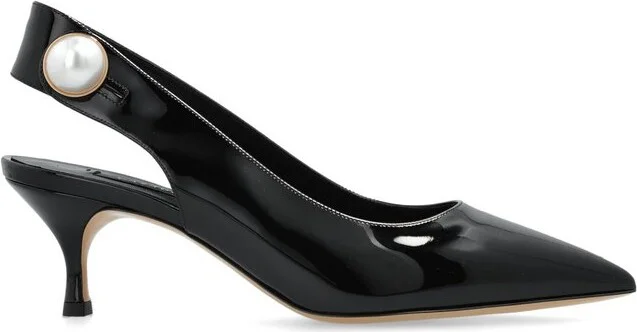 Casadei Pearl Embellished Slingback Pumps