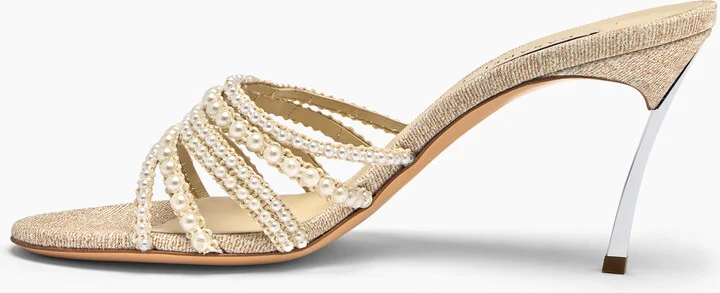 Casadei Pearlsway Blade Mule - Woman Mules Gold 36 - Image 3