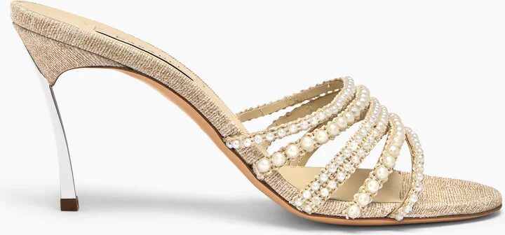Casadei Pearlsway Blade Mule - Woman Mules Gold 36