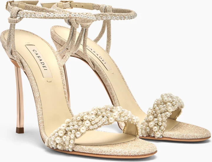 Casadei Pearlsway Blade Sandal - Woman Sandals Gold 42 - Image 2