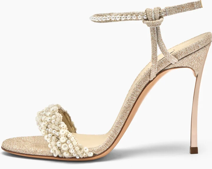 Casadei Pearlsway Blade Sandal - Woman Sandals Gold 42 - Image 3