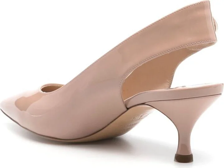 Casadei Pointed Toe Slingback Pumps With Mid Heel - Image 2