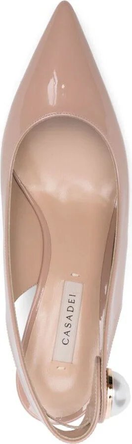 Casadei Pointed Toe Slingback Pumps With Mid Heel - Image 3