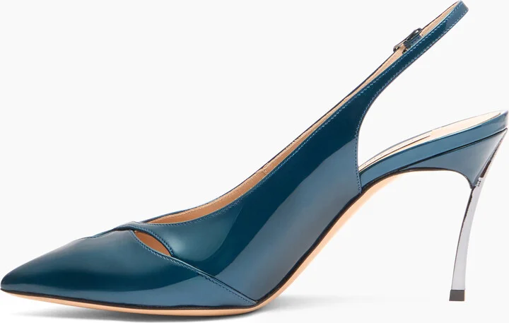 Casadei Samurai Blade Slingbacks - Woman Pumps And Slingback Blue Troll 37.5 - Image 3