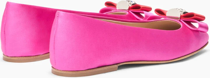 Casadei Satin Ballet Flats - Woman Flats And Loafers Fuchsia And Flame 37 - Image 4