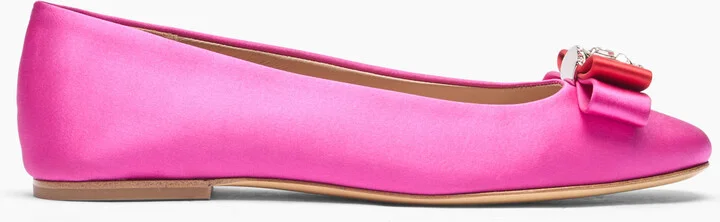 Casadei Satin Ballet Flats - Woman Flats And Loafers Fuchsia And Flame 37