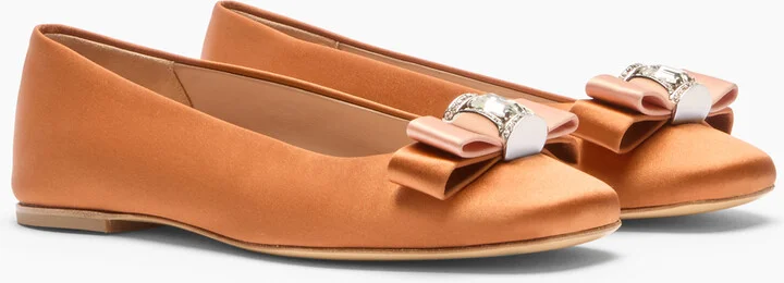 Casadei Satin Ballet Flats - Woman Flats And Loafers Topazio And Light Peach 36 - Image 2