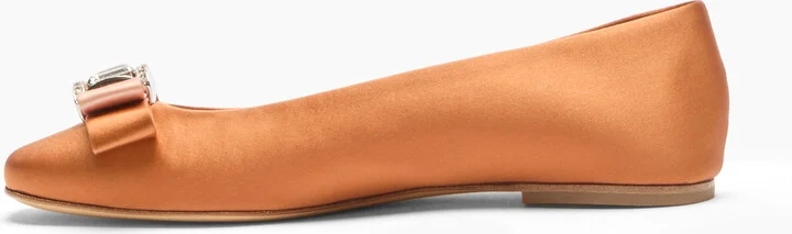 Casadei Satin Ballet Flats - Woman Flats And Loafers Topazio And Light Peach 36 - Image 3
