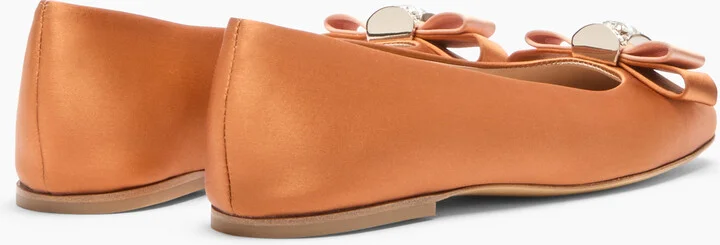 Casadei Satin Ballet Flats - Woman Flats And Loafers Topazio And Light Peach 36 - Image 4