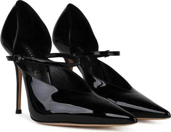 Casadei 'Scarlet' Black Shiny Leather Pumps - Image 2