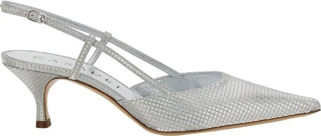 Casadei Scarlet Diadema Metallic Slingback Pumps
